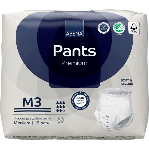 ABENA Pants M3 – 15 Unités | Culotte Pull-Up Jetable Adulte Premium | Protection Discrète Taille Medium